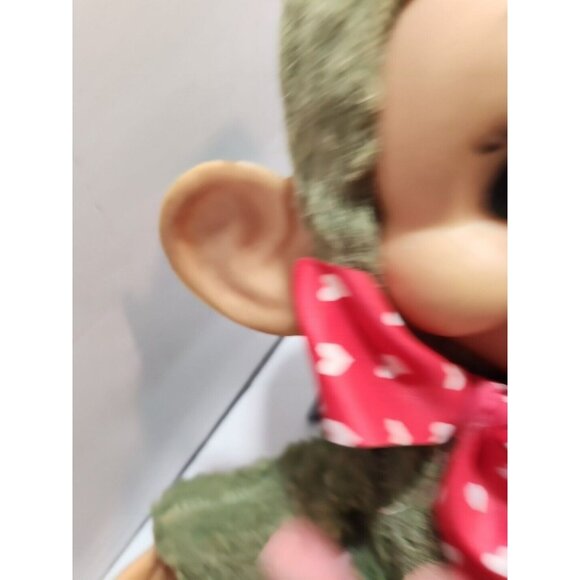Vtg 1950's Rubber Face Green 16" Monkey Plush Stuffed Rushton My Toy Co Rare - Picture 4 of 16